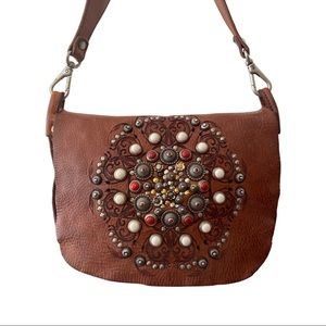 Campomaggi Metal and Gemstone Leather Bag